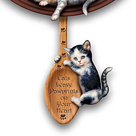 "Kitchen Capers" Cat Art Wall Clock