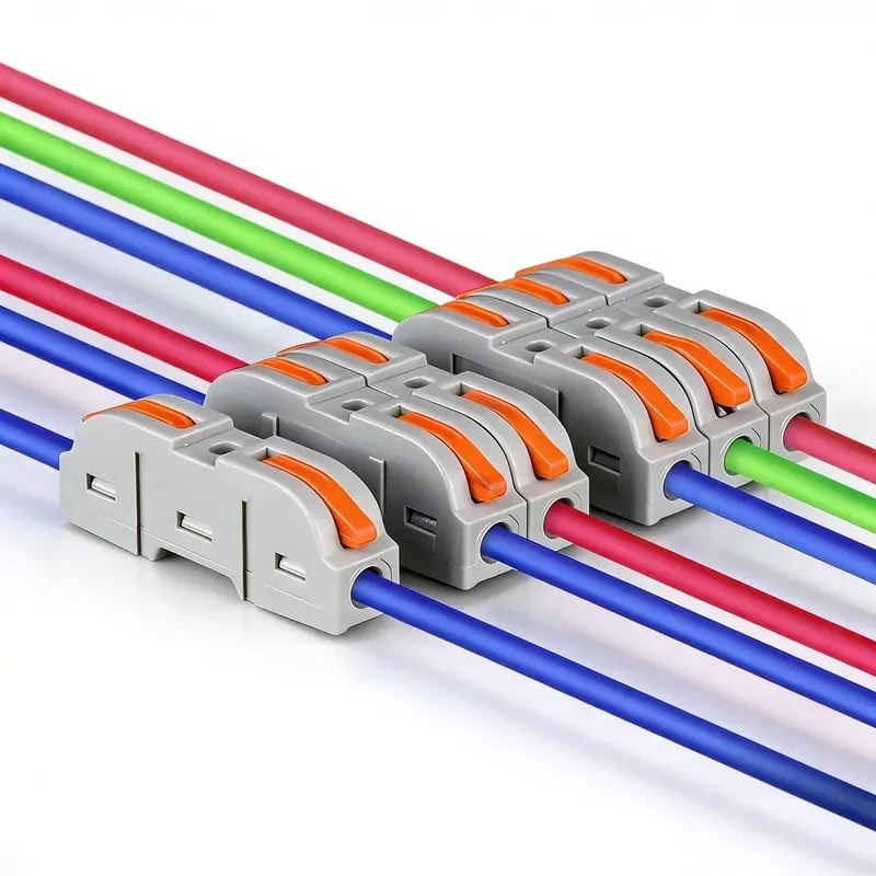 🔥🛠️Universal Quick Lever Electrical Wire Connectors (24-12 AWG) Assortment (50/100Pcs) + Wire Stripper