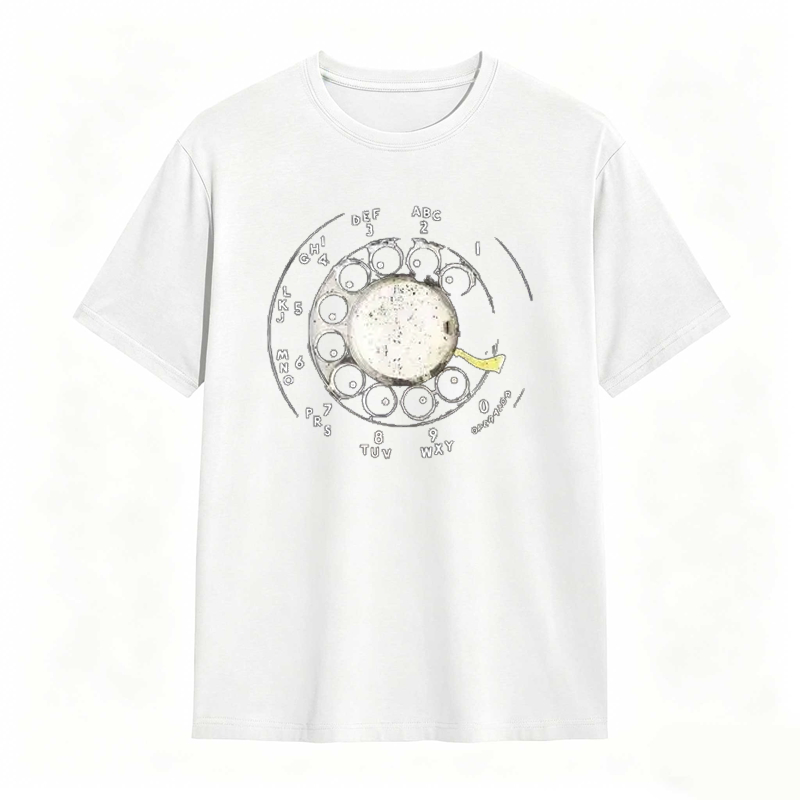 Vintage Rotary Phone Dial Pattern T-Shirt