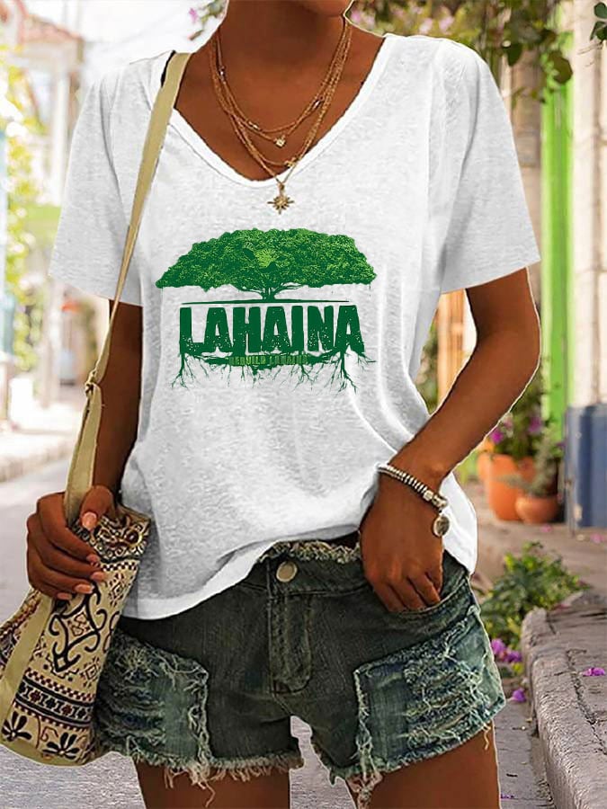 Women's Rebuild Lahaina V-Neck T-Shirt