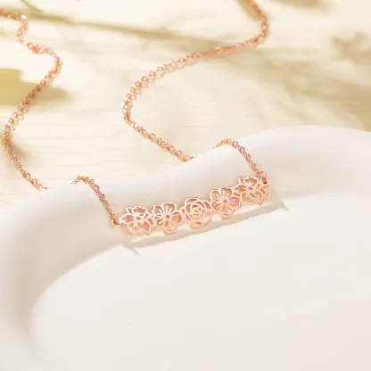 Personalized Mother's Day Dainty Adjustable Birth Flowers Family Jewelry | GC048