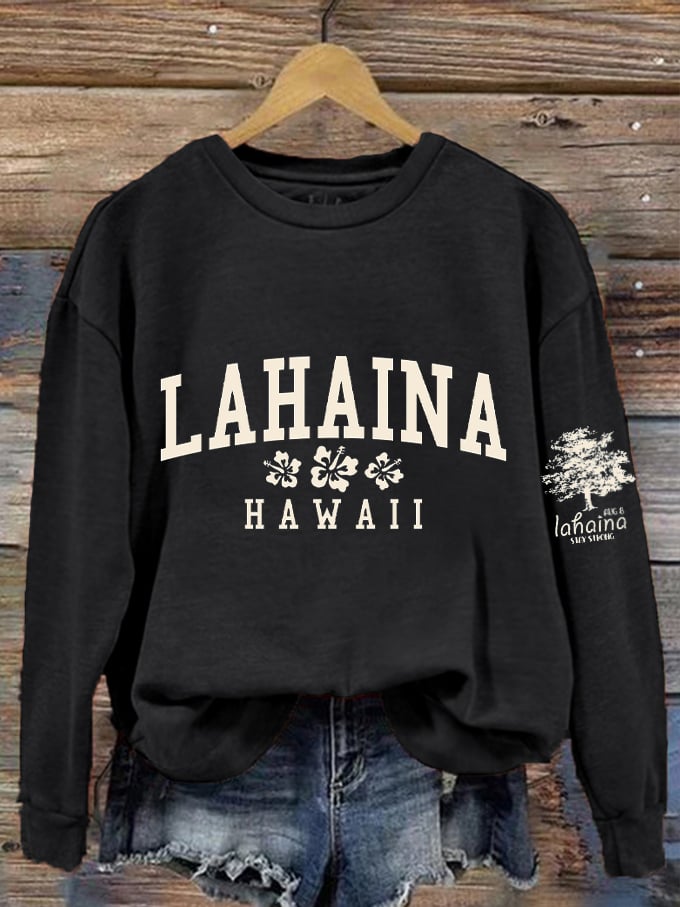 Women's Lahaina Strong Hawaii Tree of Life Aug 8 Print Sweatshirt