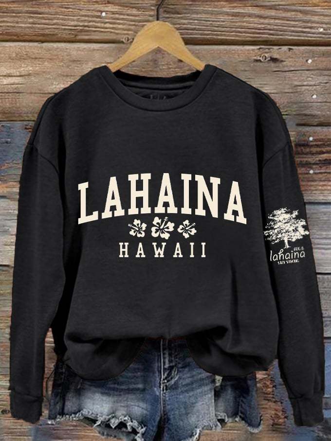 Women's Lahaina Strong Hawaii Tree of Life Aug 8 Print Sweatshirt