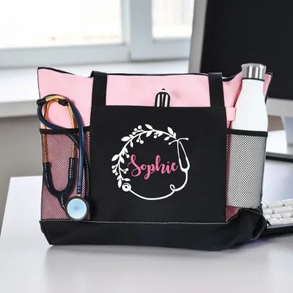 Bag Color Personalized Nurse Tote Bag with Zipper Nurse Week Appreciation Graduation Gift