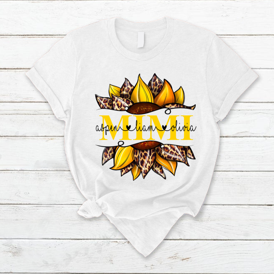 Leopard Yellow Sunflower Mimi And Kids CL01 T-Shirt