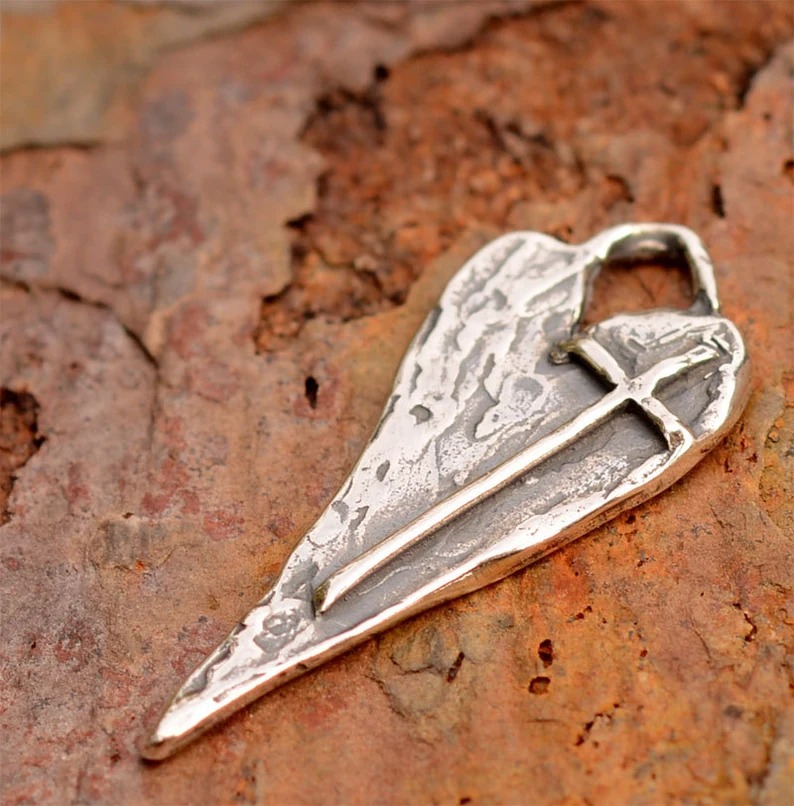 ️100% Handmade Silver Cross Healing Heart