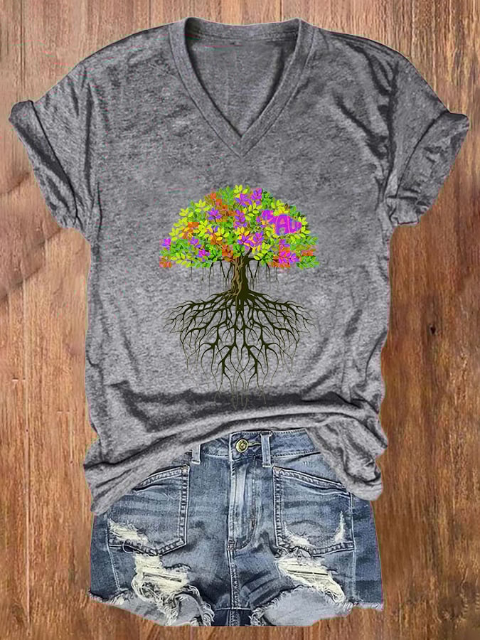 Women's Casual Maui Print Short Sleeve T-Shirt