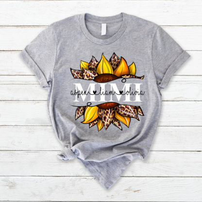 Leopard Yellow Sunflower Mimi And Kids CL01 T-Shirt