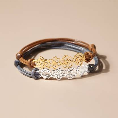 Personalized Mother's Day Dainty Adjustable Birth Flowers Family Jewelry | GC048