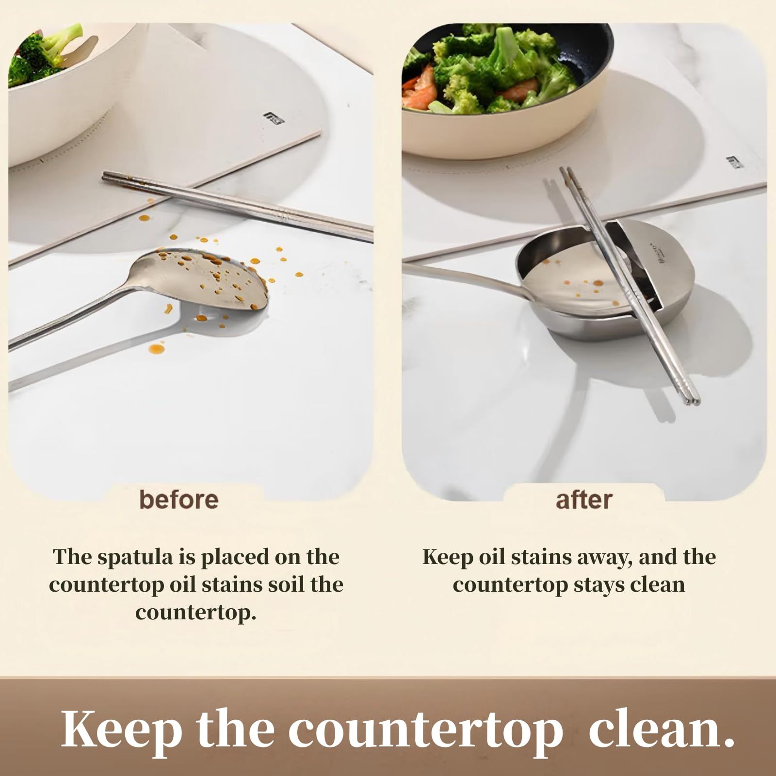 304 Stainless Steel Spoon Rest & Multipurpose Kitchen Utensil Holder