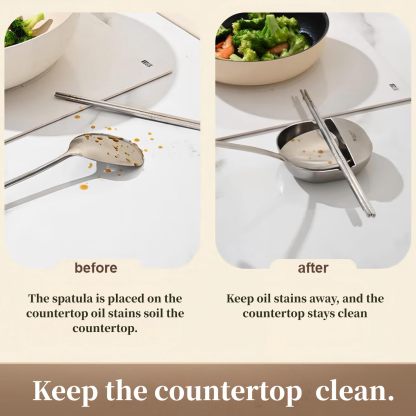 304 Stainless Steel Spoon Rest & Multipurpose Kitchen Utensil Holder