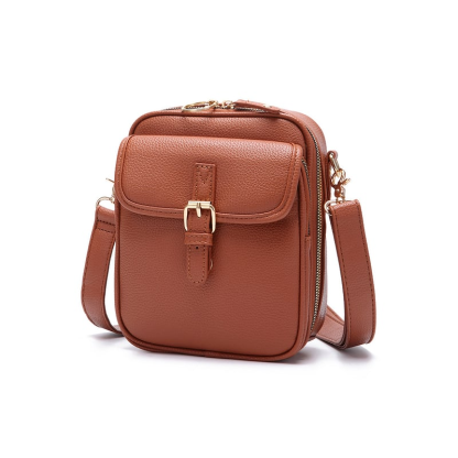 🔥LAST DAY 49% OFF- Crossbody Leather Bag - Brown / 20.5 x 15 x 6.5 cm