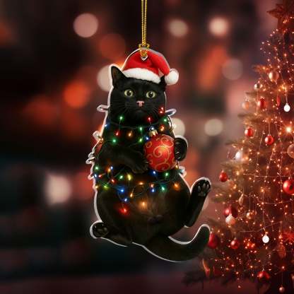 Black Cat Bombay Christmas Ornament | Holiday Gift for Cat Lovers