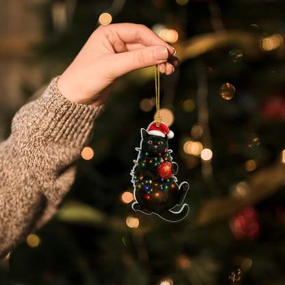 Black Cat Bombay Christmas Ornament | Holiday Gift for Cat Lovers