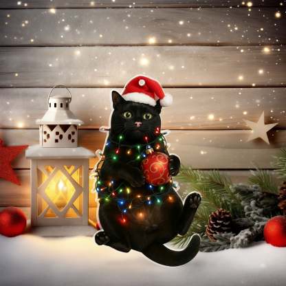 Black Cat Bombay Christmas Ornament | Holiday Gift for Cat Lovers