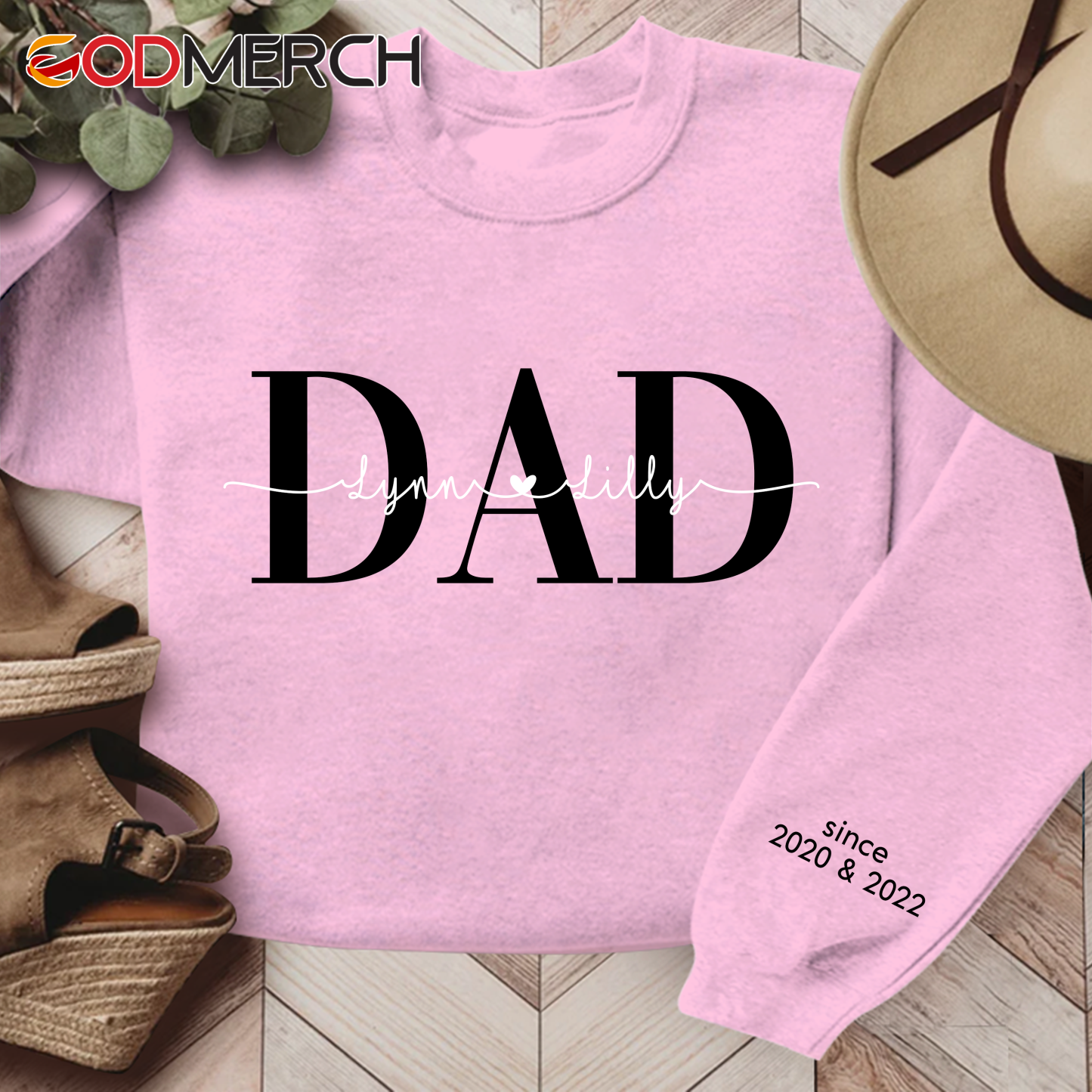 Dad And Kids Since Year Shirt, Dad Papa Grandpa PopPop And Grandkids, Valentine's Day, Father's Day CTH01 Sweatshirt