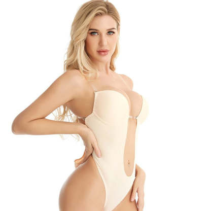 Backless Plunge Shapewear Strapless Bodysuit Shaper For No Back Dress