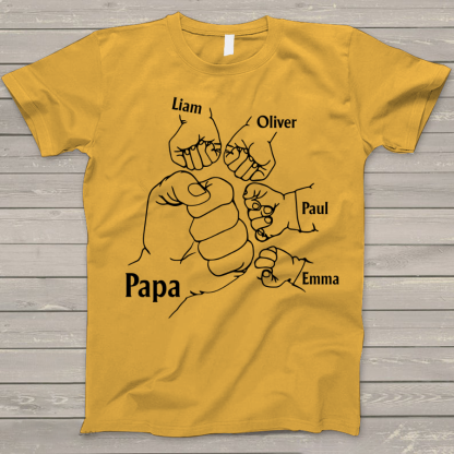 Papa And Kids Hand, Birthday Gift For Papa T-Shirt