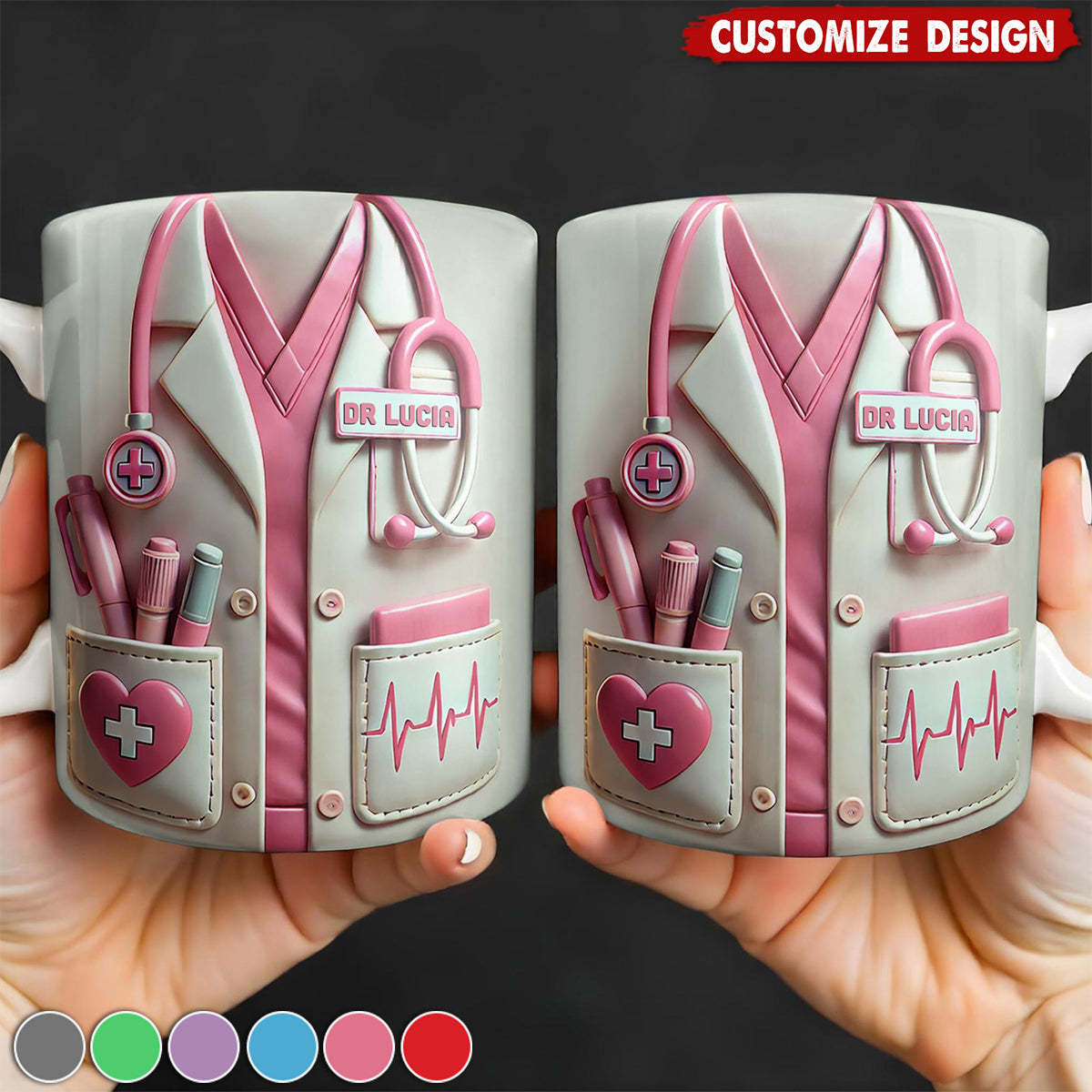 Medical Appreciation Design With Stethoscope - Personalized Coffee Mug - Gift For Medical Professionals