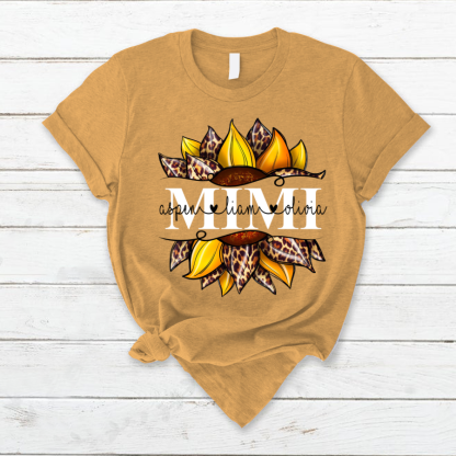 Leopard Yellow Sunflower Mimi And Kids CL01 T-Shirt