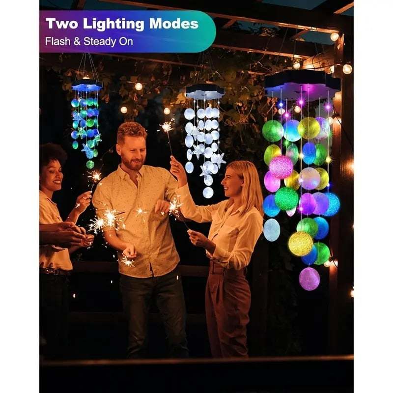 🎁Last Day 49% OFF - 🌈 ✨ Solar-Powered Seashell Wind Chime Light