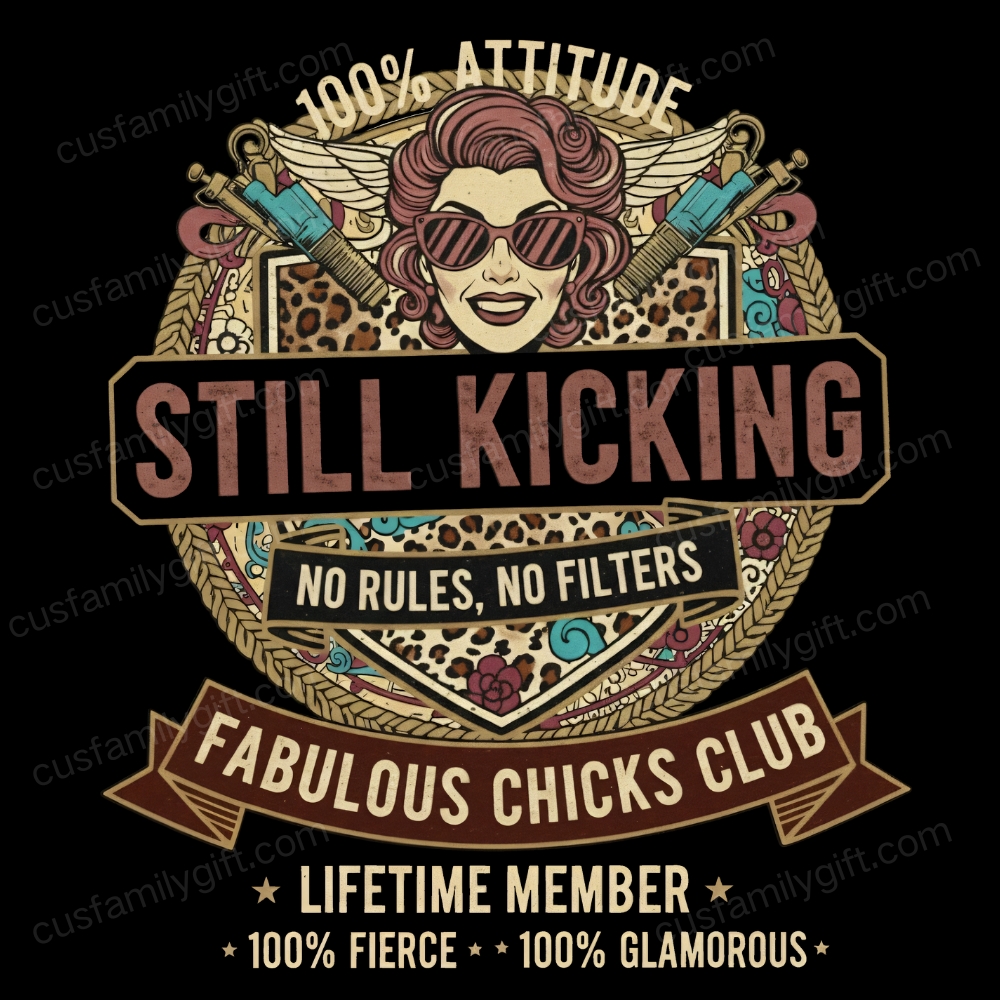 Still Kicking & Fabulous: Lifetime Member Attitude Custom Year Of Birth Women's V-neck long sleeve, V-neck, Sweatshirt, Hoodie