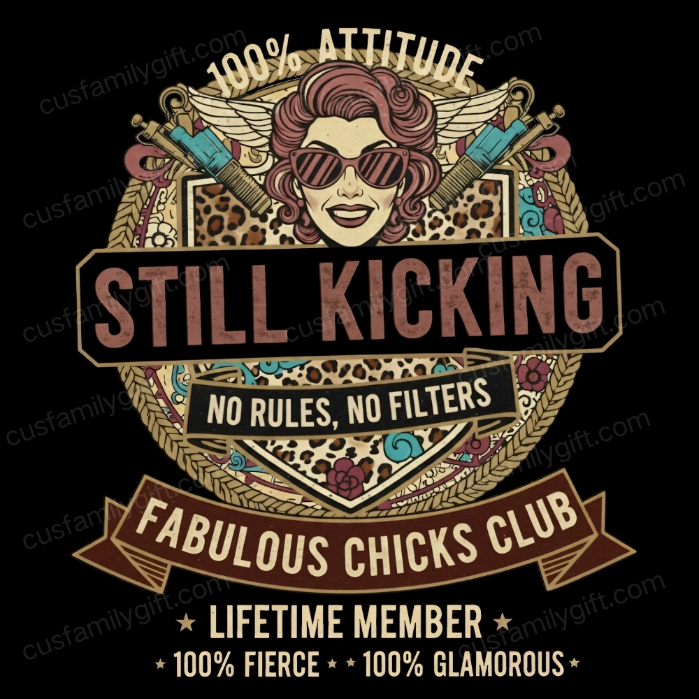 Still Kicking & Fabulous: Lifetime Member Attitude Custom Year Of Birth Women's V-neck long sleeve, V-neck, Sweatshirt, Hoodie