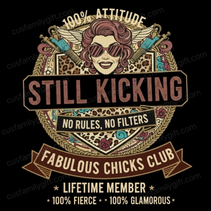 Still Kicking & Fabulous: Lifetime Member Attitude Custom Year Of Birth Women's V-neck long sleeve, V-neck, Sweatshirt, Hoodie