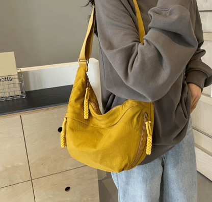 ⏰Designer Direct Sales👜Women's Fashion Plain Color Nylon Crossbody Hobo Bag