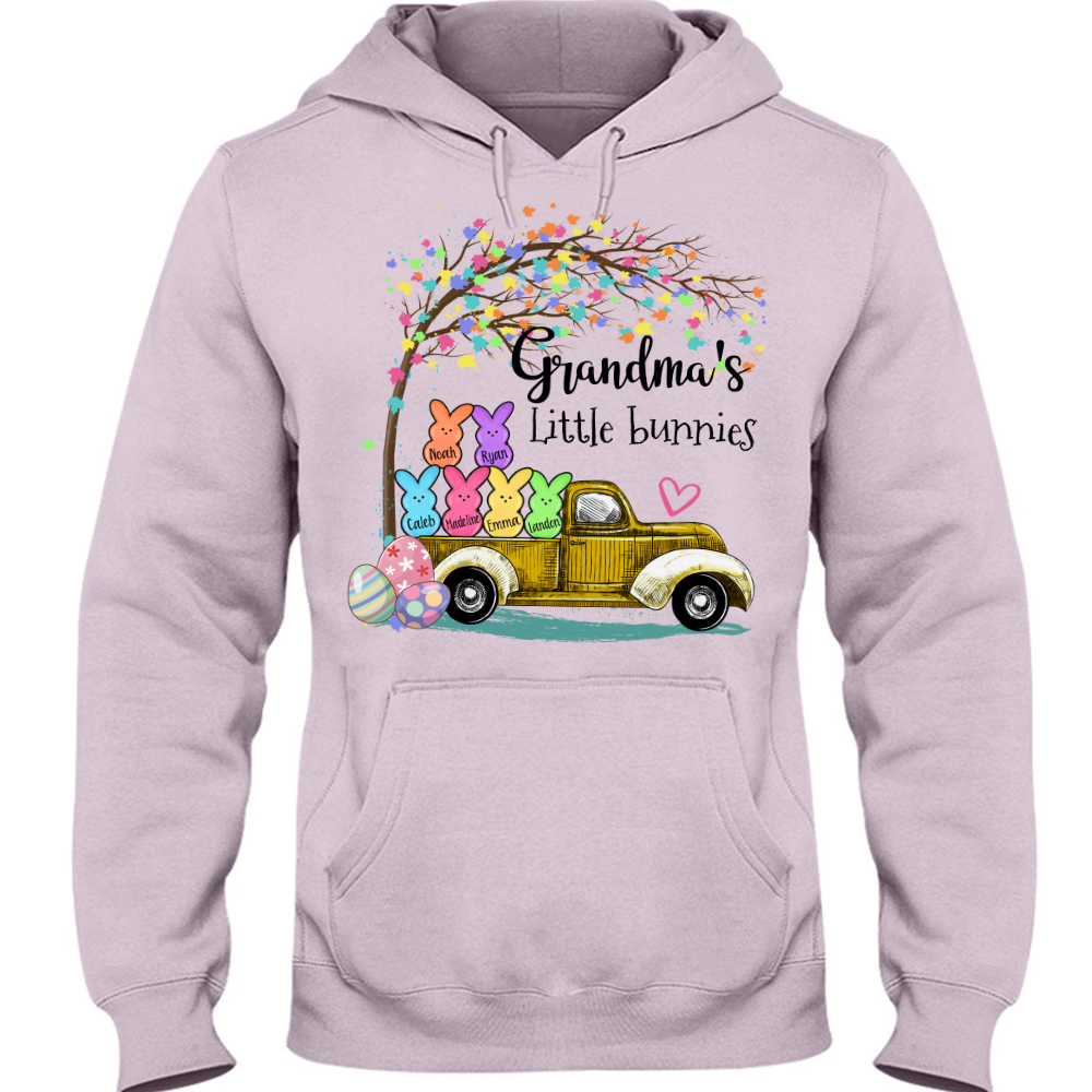 Custom Grandma Little Bunnies Cute Easter Day Hoodie