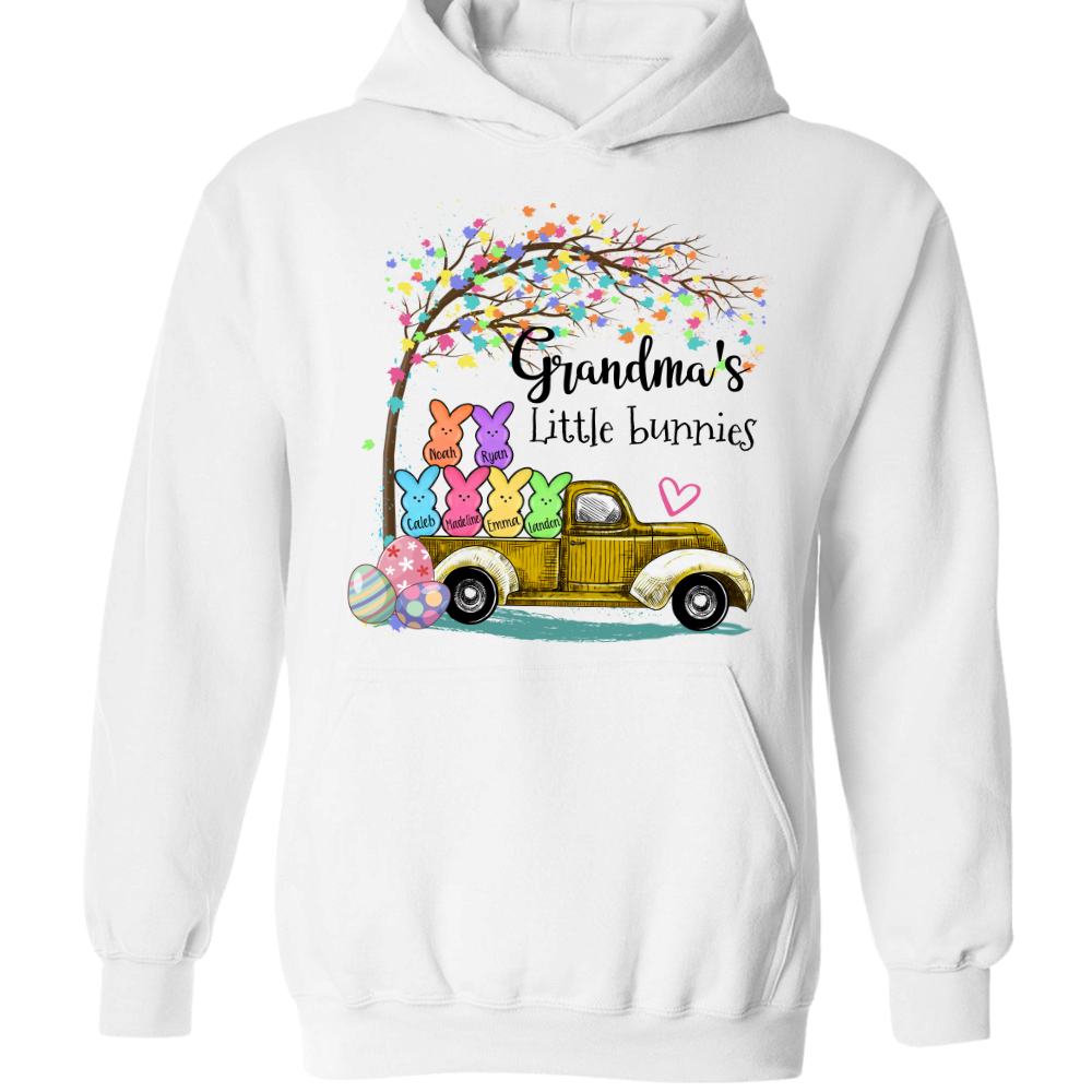 Custom Grandma Little Bunnies Cute Easter Day Hoodie