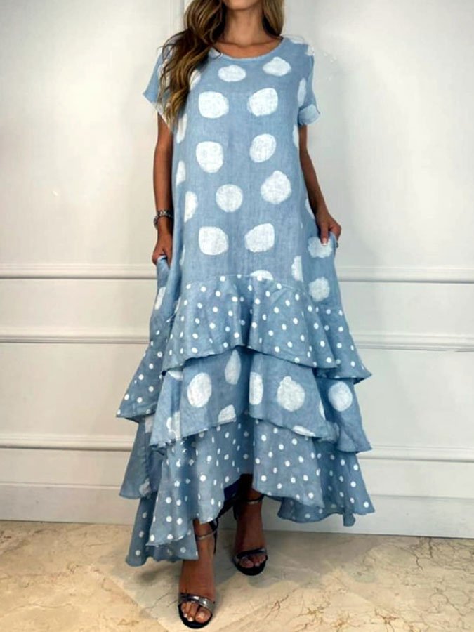 Polka Dot Layered Swing Dress