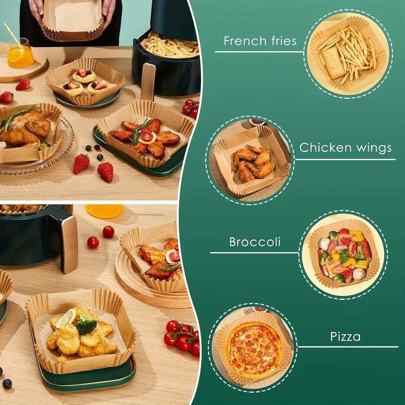 100Pcs Parchment Paper Air Fryer Paper Liners