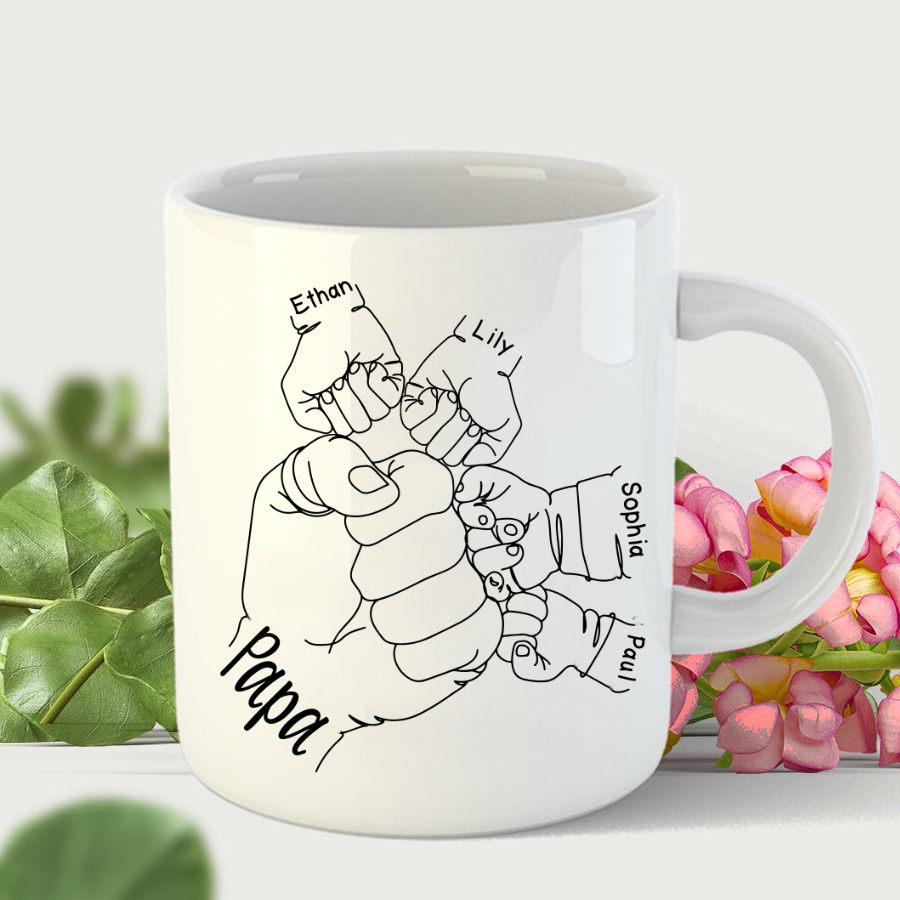 Hands grandkids Papa Mug