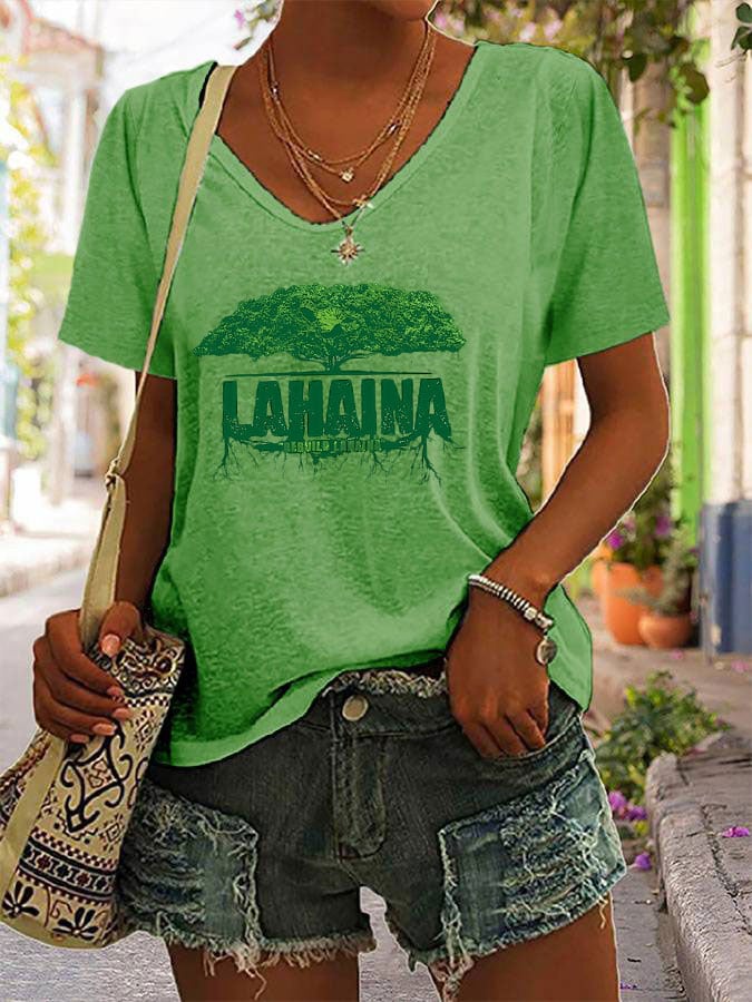 Women's Rebuild Lahaina V-Neck T-Shirt