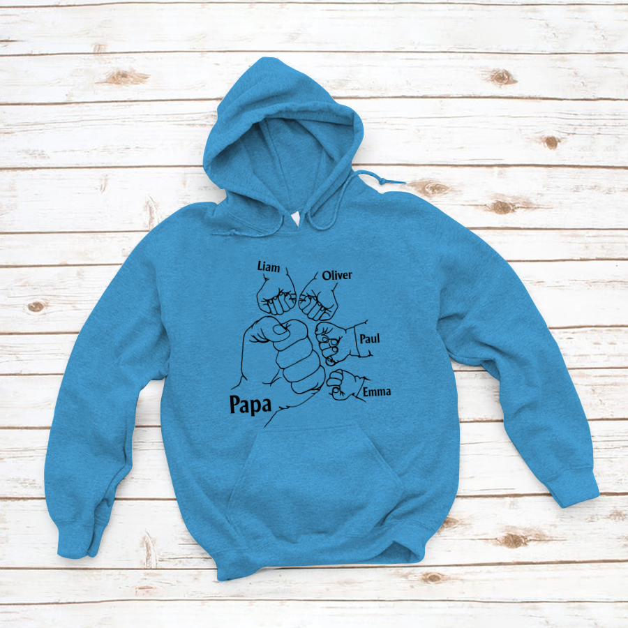 Papa And Kids Hand, Birthday Gift For Papa Hoodie