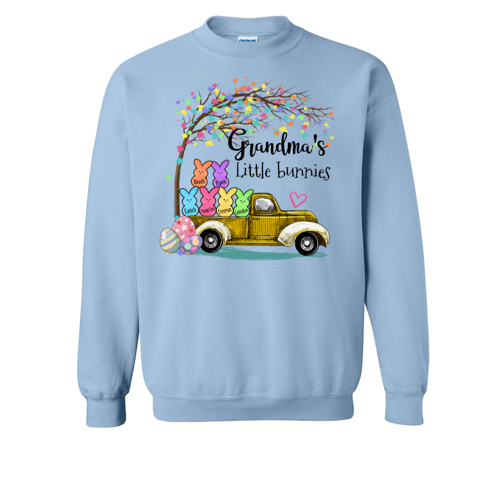 Custom Grandma Little Bunnies Cute Easter Day Sweatshirt
