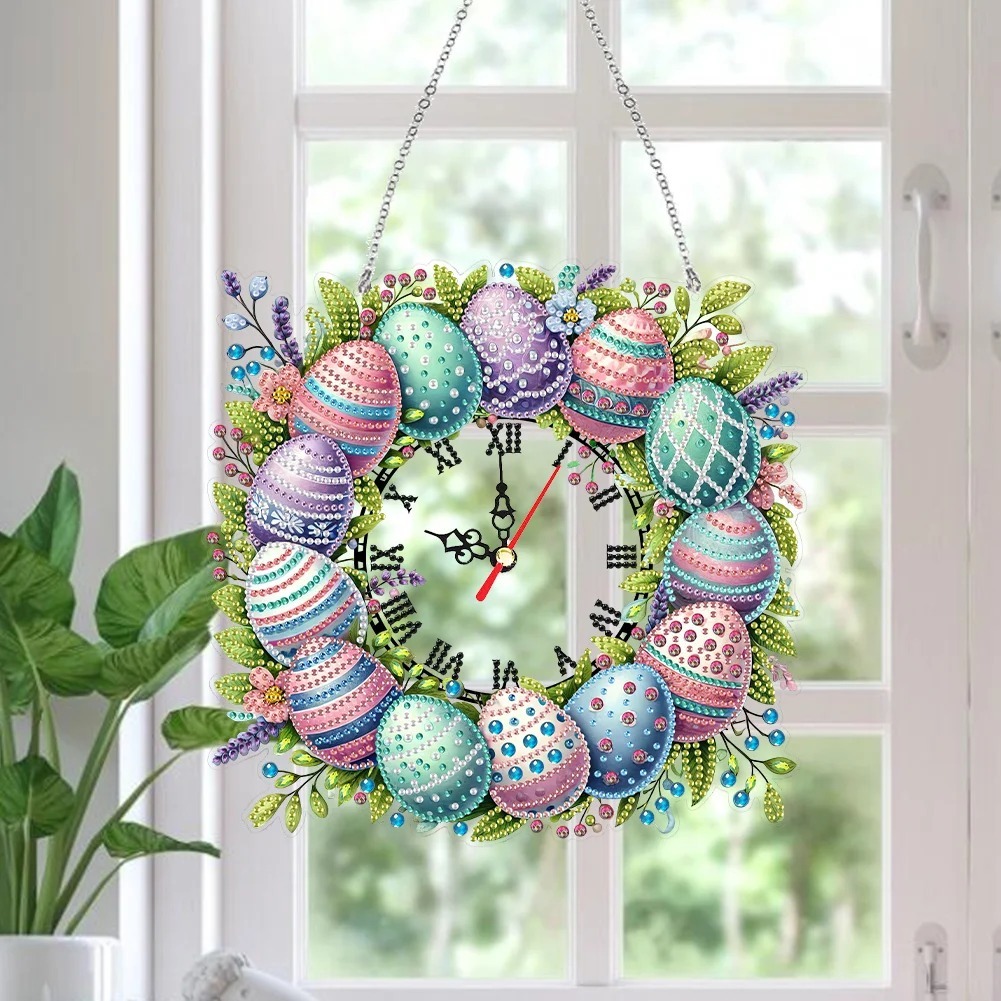 DIY Butterfly Acrylic Special Shape Diamond Painting Clock Pendant Kit