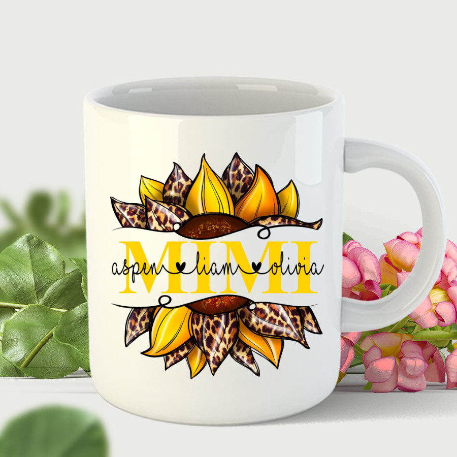 Leopard Yellow Sunflower Mimi And Kids CL01 Mug