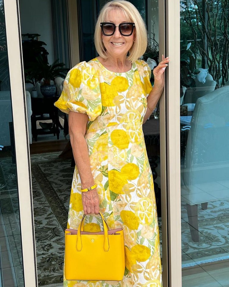 Lemons Dress Long Dress Round Neck Dress