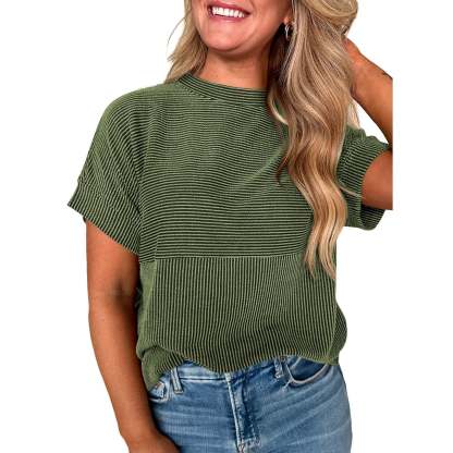 🌞 Women's Solid Short Sleeve Striped T-Shirt | 2026 Summer Collection 🌞