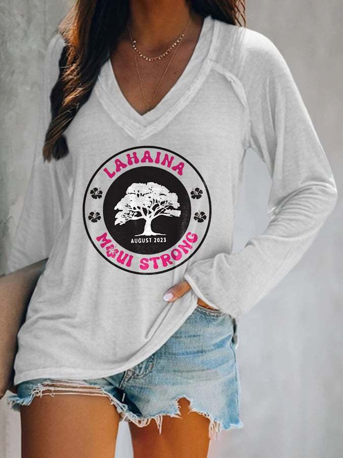 Women's Lahaina Maui Strong Print Casual T-Shirt