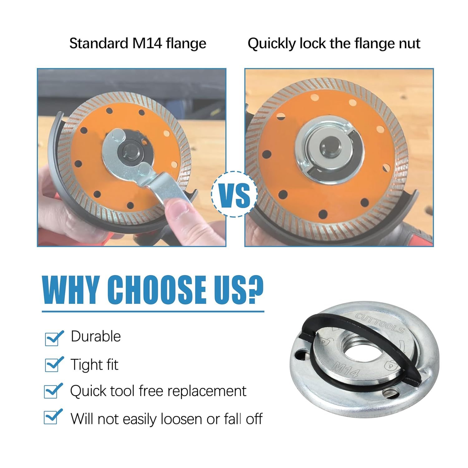 Angle Grinding Tool Flange Nut🔧, 1 SET(2 PCS)