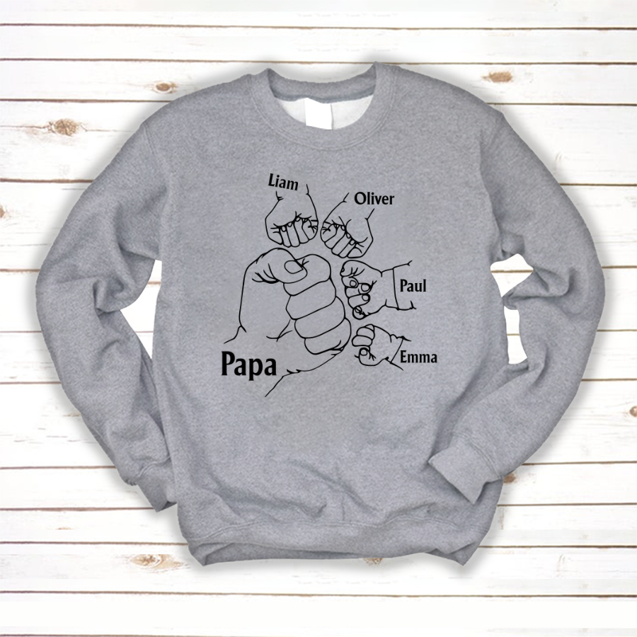 Papa And Kids Hand, Birthday Gift For Papa Sweatshirt