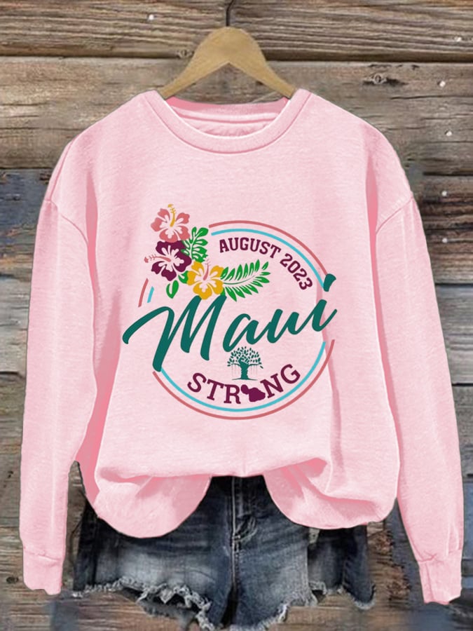 Women'S Maui Strong Print Long Sleeve Sweatshirt