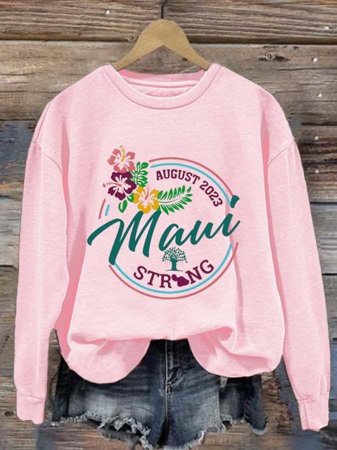 Women'S Maui Strong Print Long Sleeve Sweatshirt