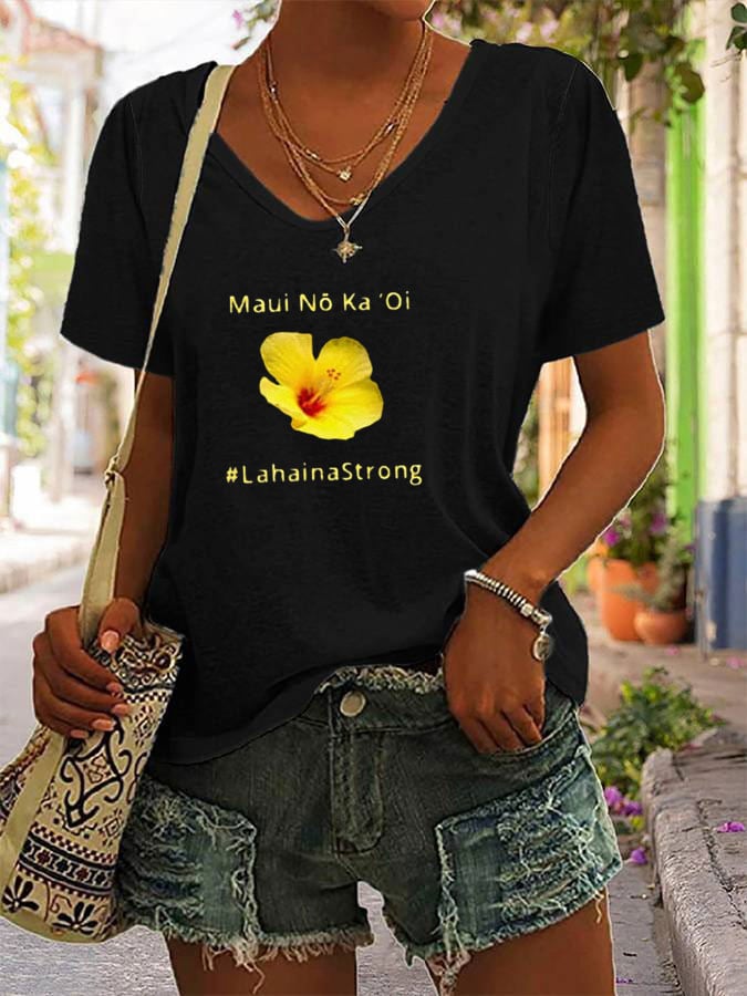Women's Lahaina Strong V Neck T-Shirt