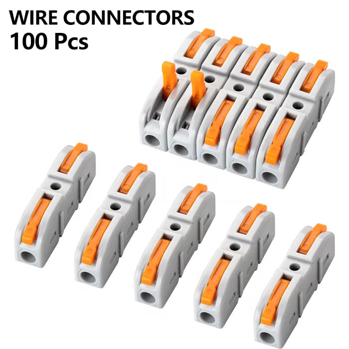 🔥🛠️Universal Quick Lever Electrical Wire Connectors (24-12 AWG) Assortment (50/100Pcs) + Wire Stripper