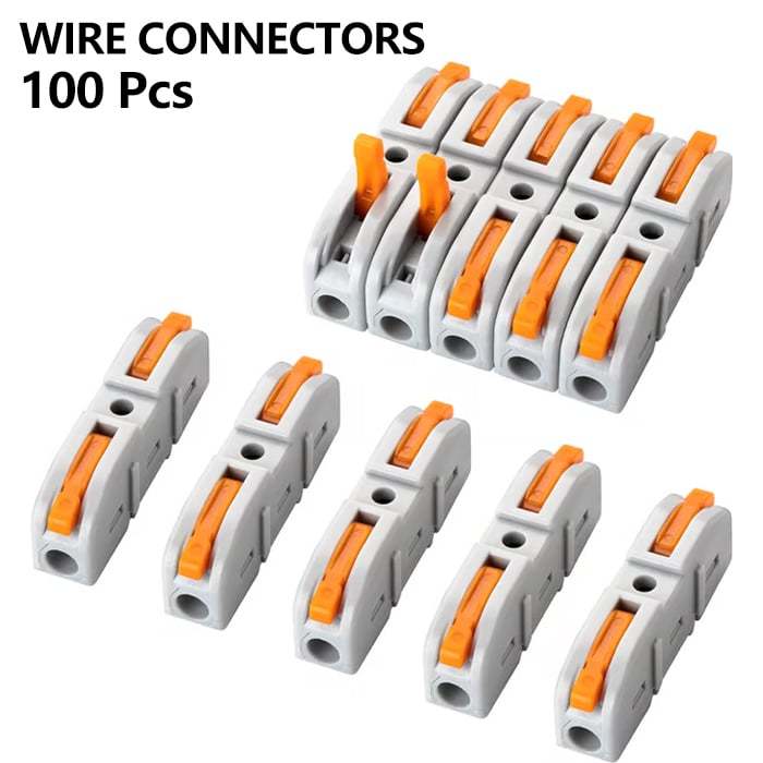 🔥🛠️Universal Quick Lever Electrical Wire Connectors (24-12 AWG) Assortment (50/100Pcs) + Wire Stripper