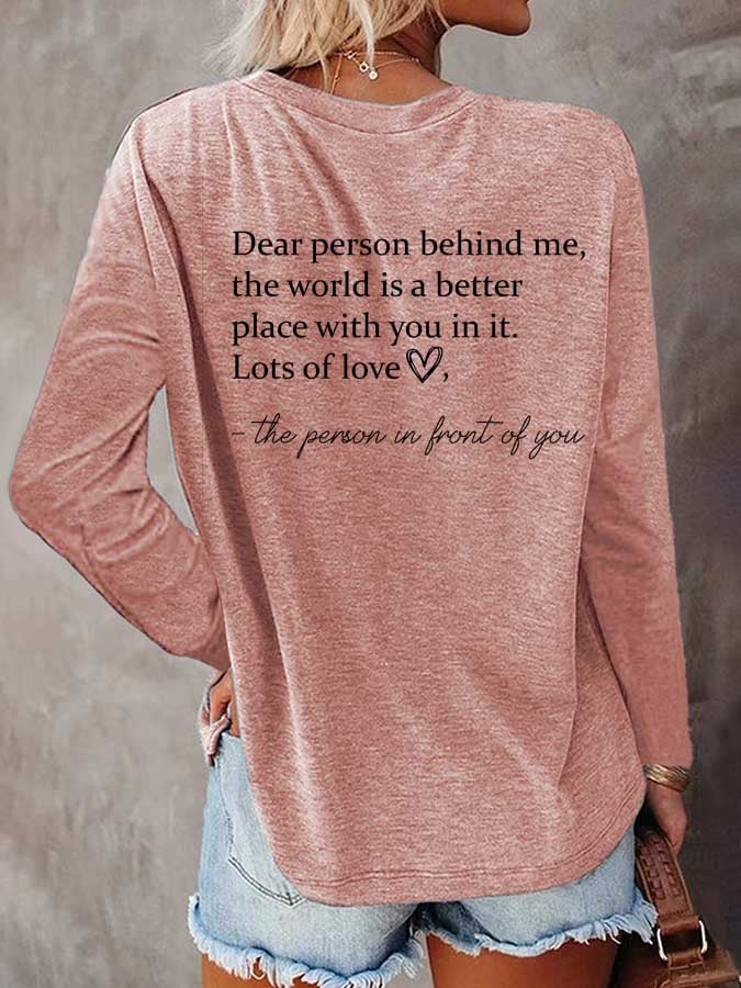 Women's The World Is A Better Place With You In It Print T-Shirt